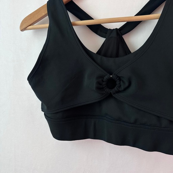 Curves N CombatBoots Sports Bra activewear athletic run o-ring teal blackLarge - Picture 2 of 4